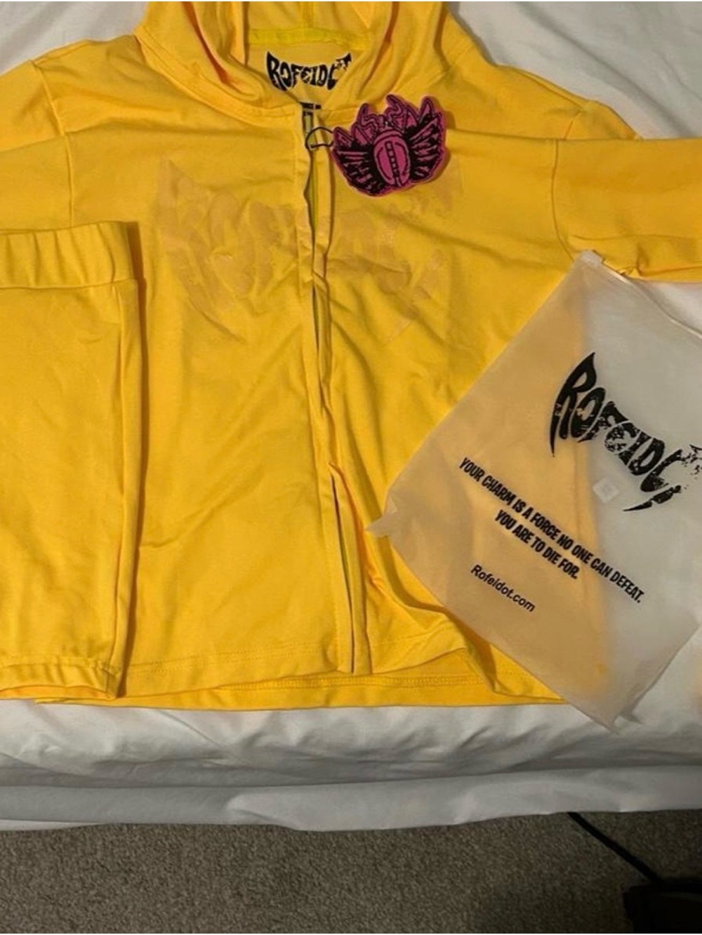 Raf Simons Yellow Zip-Up Hooded Sweatshirt